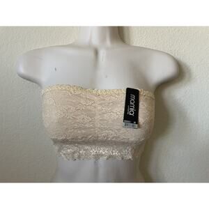 Mamia Lingerie Beige Cream Strapless Women's Lace Bandeau Bralette Size M